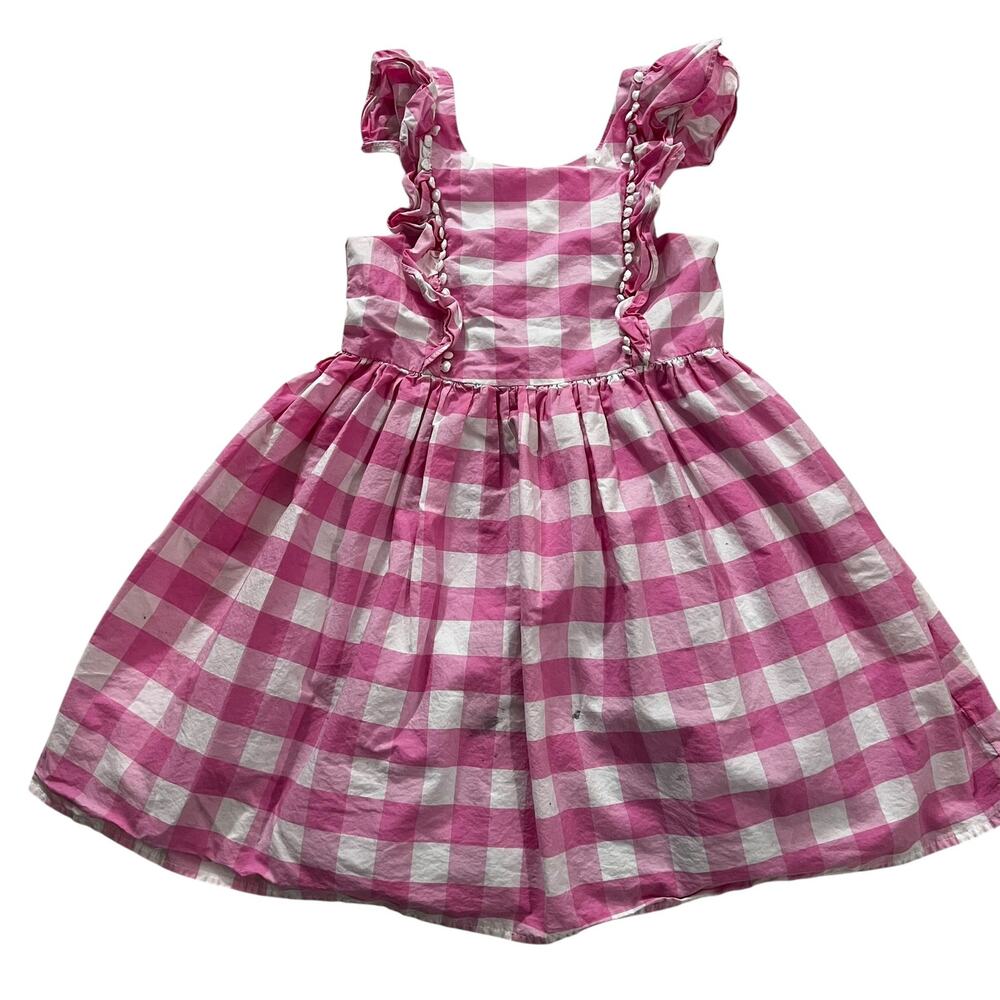 Max Studio Kids Pink & White Checked Lined Dress Girl Size 7 | 61-47